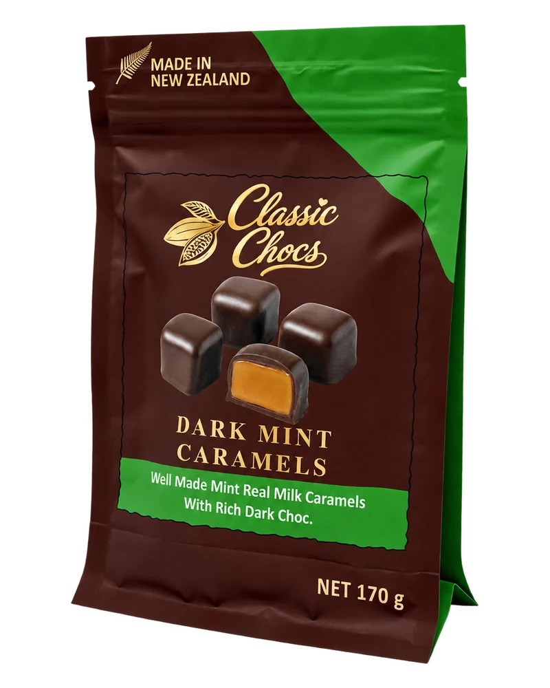 Classic Chocs Dark Mint Caramels, 170 g bag